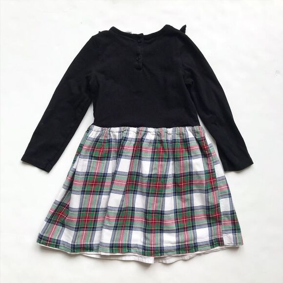 Babygap tartan plaid skirt/solid mix dress GUC 5T - Picture 5 of 6